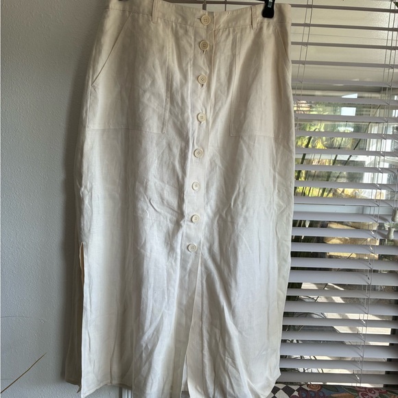 Talbots Dresses & Skirts - Talbots Cream Button-Front Midi Skirt